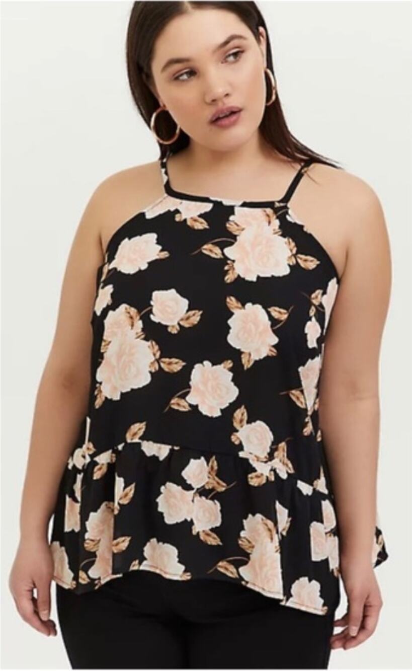 TORRID NWT Georgette Drop Waist Halter Blouse // 2X